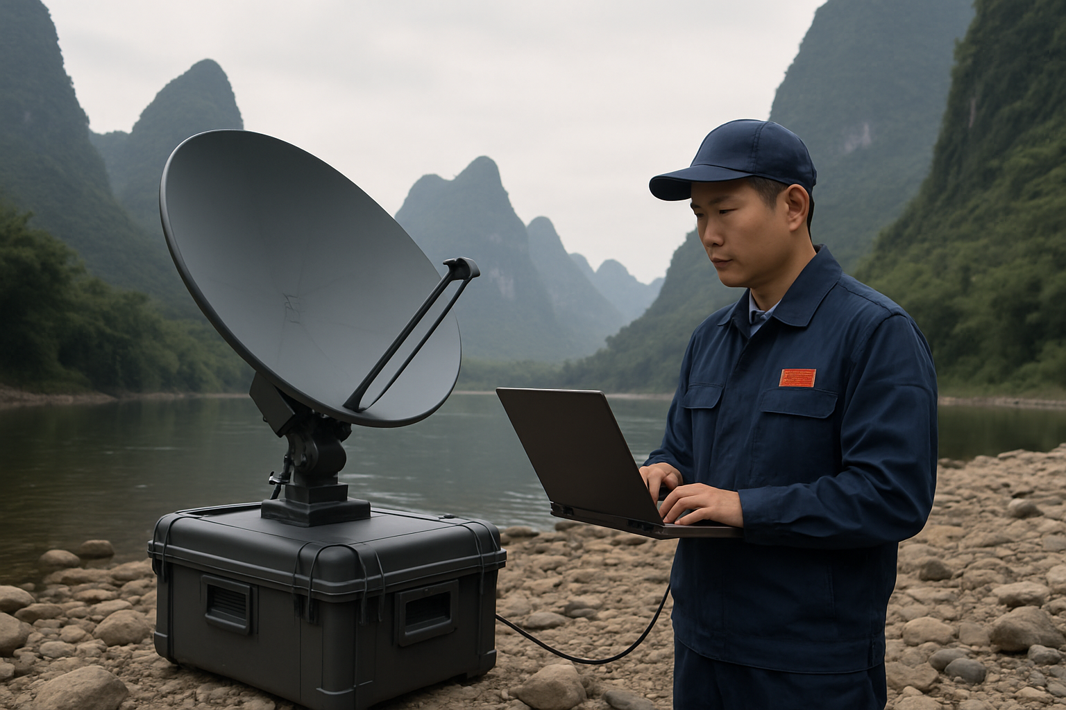 便携式卫星站部署